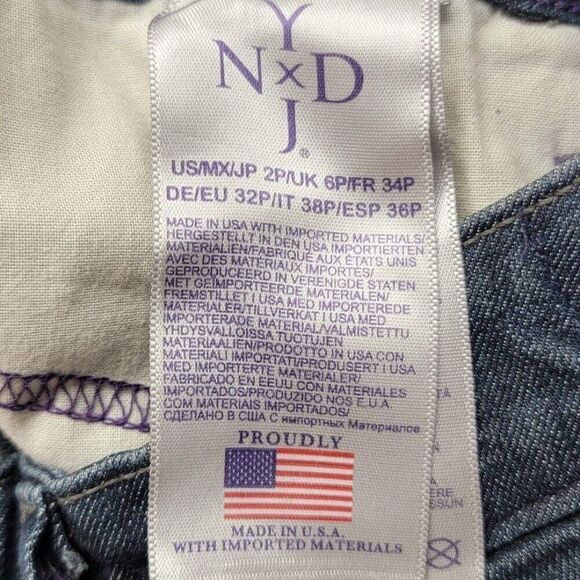 NYDJ Marilyn Straight Leg Jeans Size 2P Dark Wash Blue Denim USA 26x29 - Picture 6 of 12